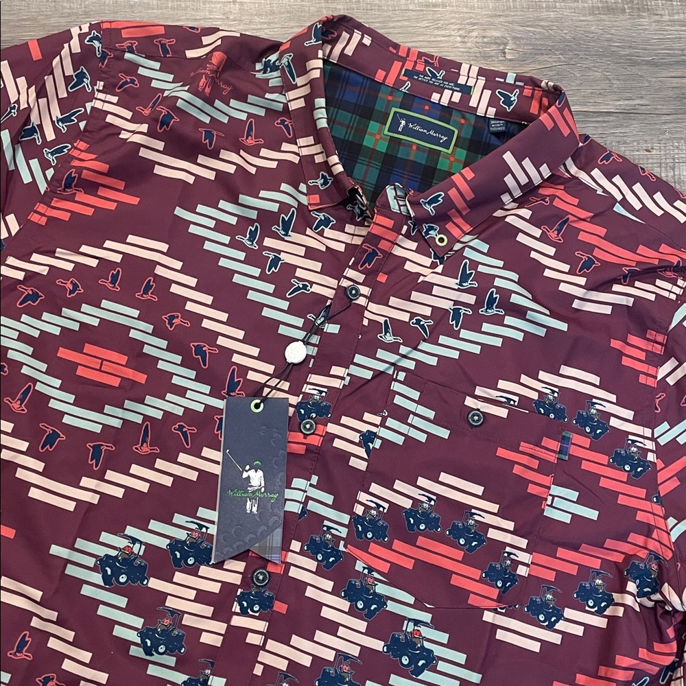 William Murray bird hunting/golf cart Geometric Patterned Button-Up Shirt